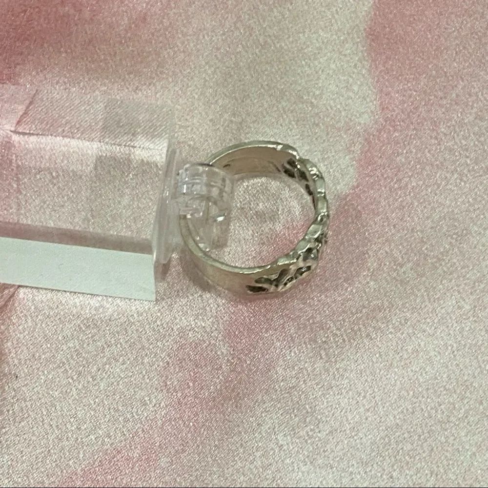 VINTAGE Silver Heart Handmade Die Cut Ring - Picture 6 of 11